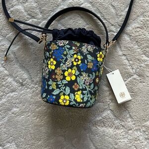 Tory Burch Emerson Floral Printed Mini Bucket Bag